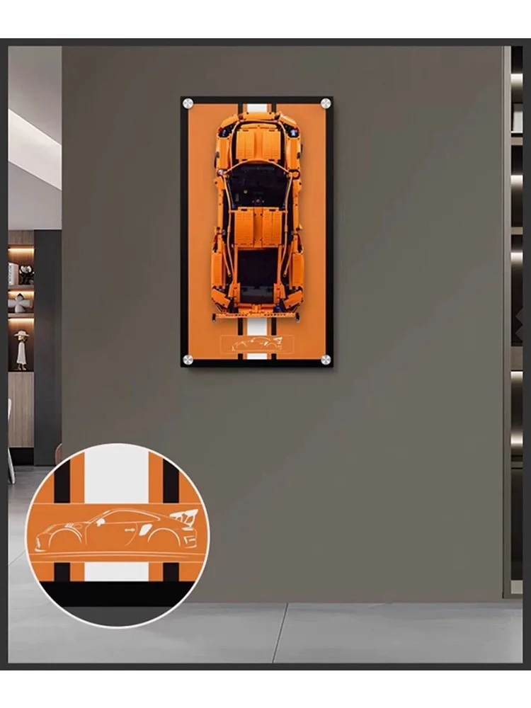 شاشة حائط مقاس 27.5 بوصة لـ LEGO ®   نموذج تكنيك 42056 بورش 911 GT3 RS شحن سريع