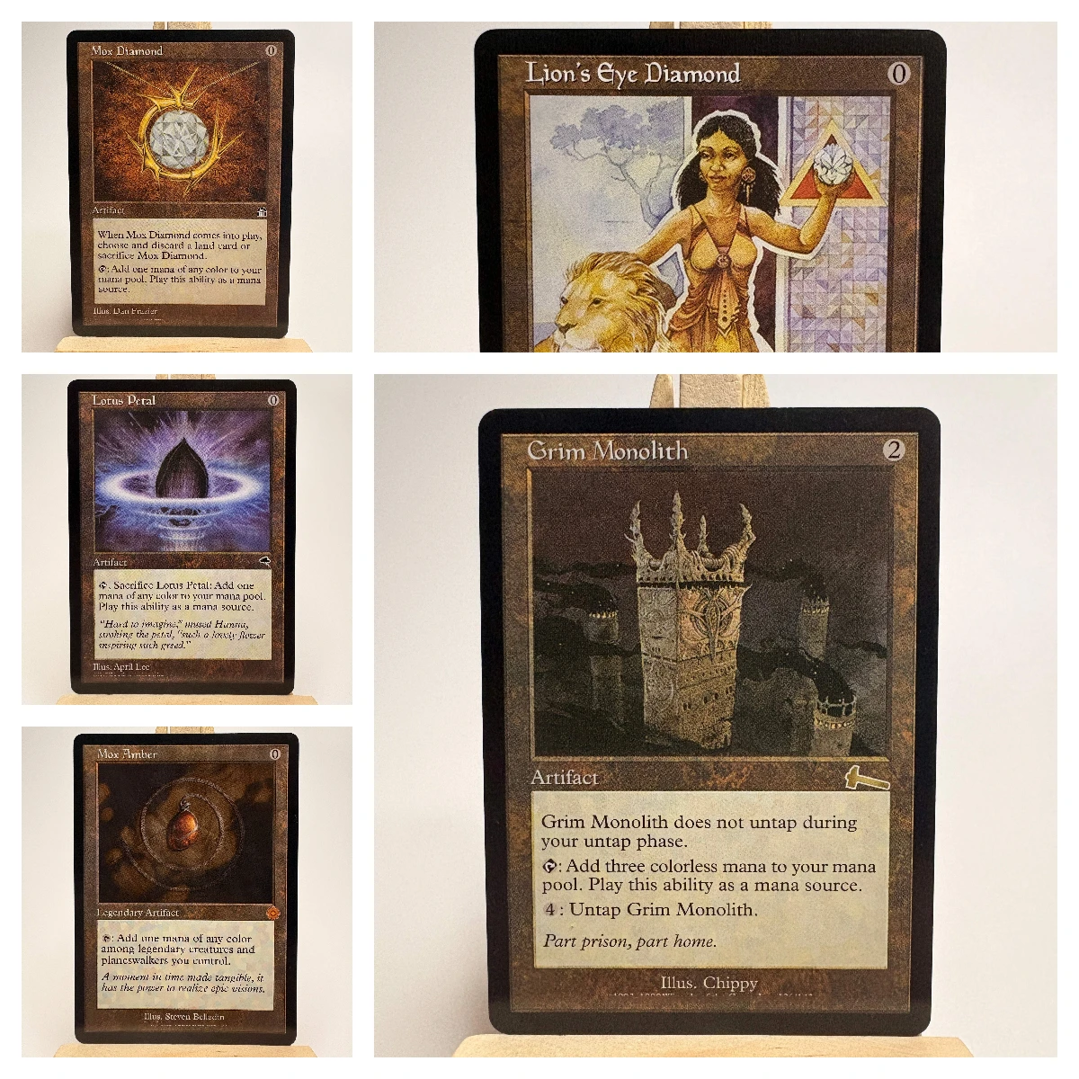 Fast Mana & Artifact Staples magical proxy Grim Monolith Mox Diamond Mox Opal Chrome Mox  German Black Core Cardstock
