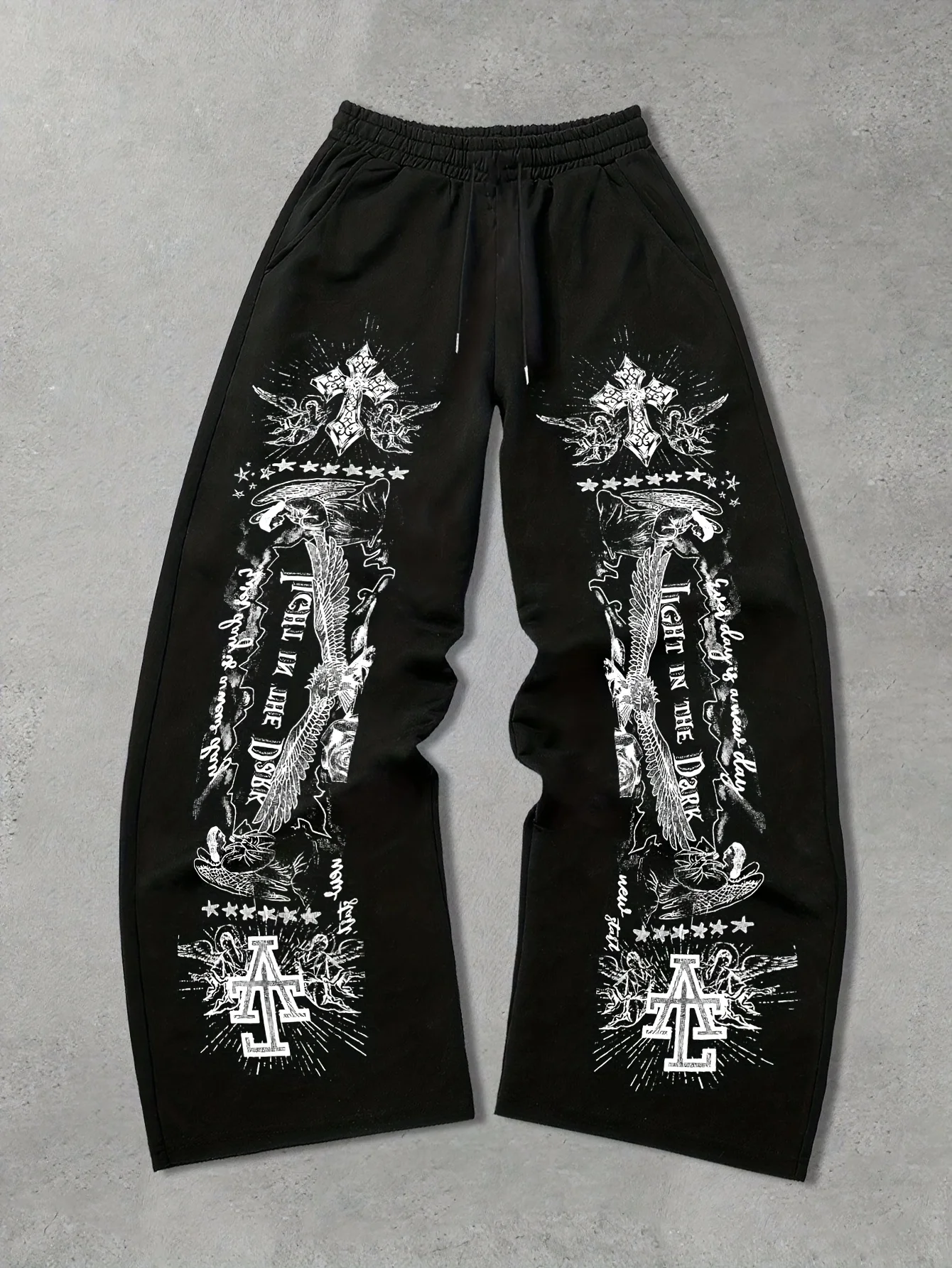 

Men's Casual Sports Pants, Light in The Dark Patterned Printed Casual Lounge Pants for A Stylish Men's Wide-leg Long Pants Set