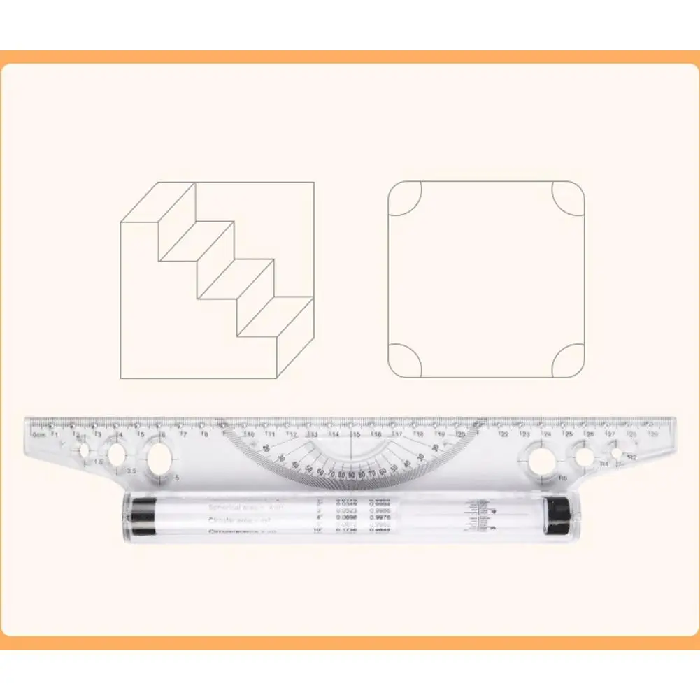 Accessori per architetti Rolling Rule Pusher Angle Parallel Multi-Functional Student Drawing Roller Exam Balance Ruler Stationery