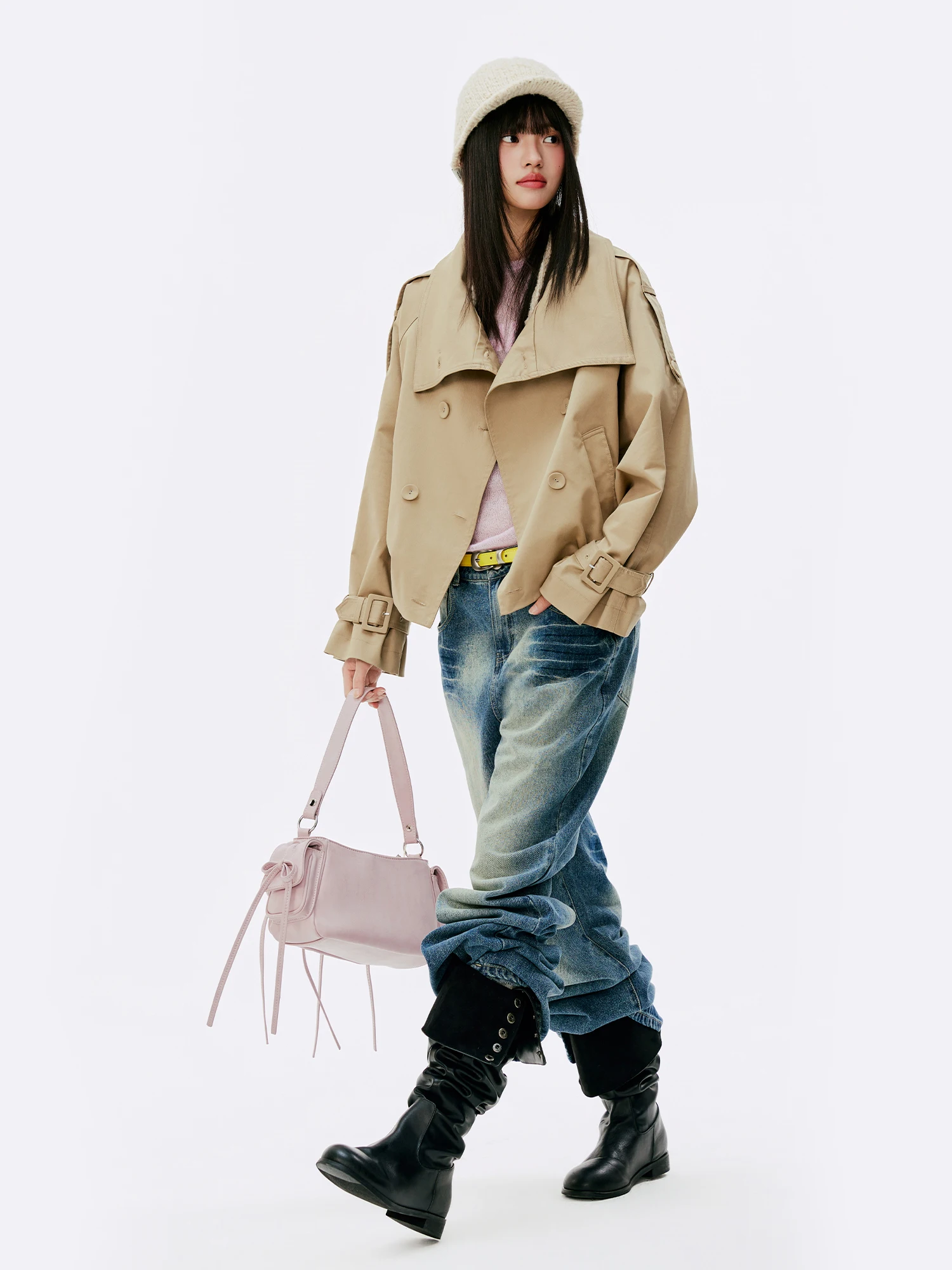 

Женская ветровка Burgenland с двубортной застежкой, цвет хаки, в стиле рабочей одежды, свободного кроя, с длинными рукавами, из полиэстера