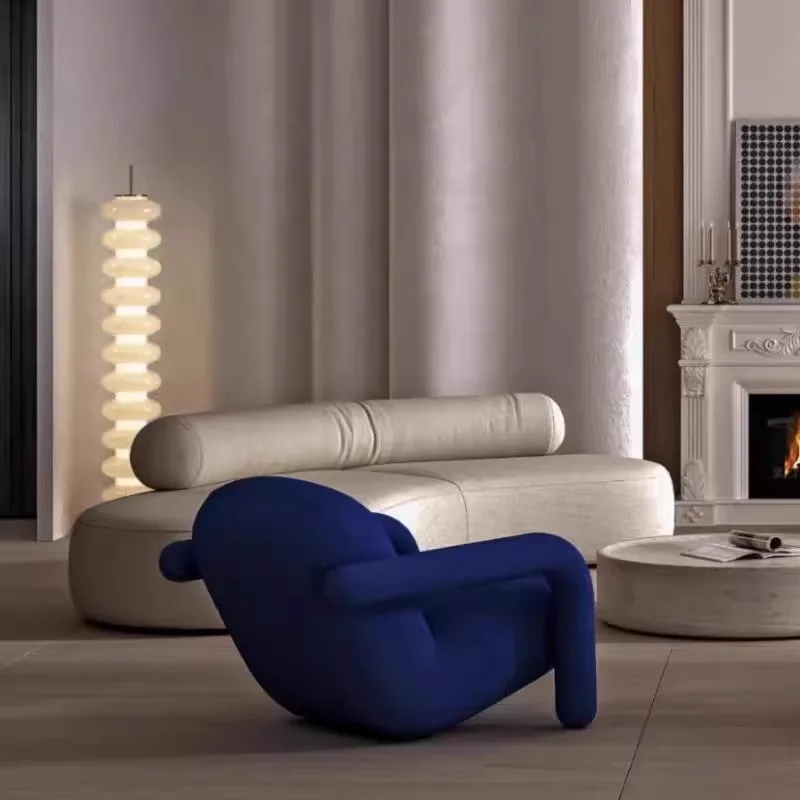 북유럽 중세 디자이너 레저 소파 도파민 미니멀리스트 크림풍 싱글 체어 거실 침실 발코니