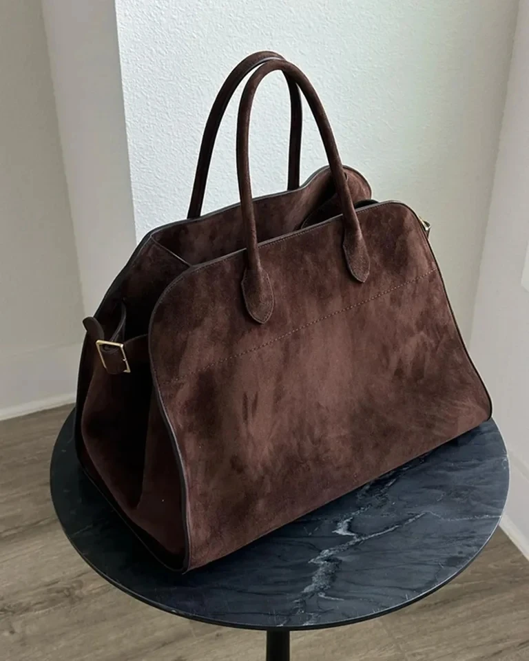 Handbag Women's Genuine Leather have Logo Margaux Real Cowhide Suede Large Travel Tote Bag Minimalist Style Luxury Big Bolso