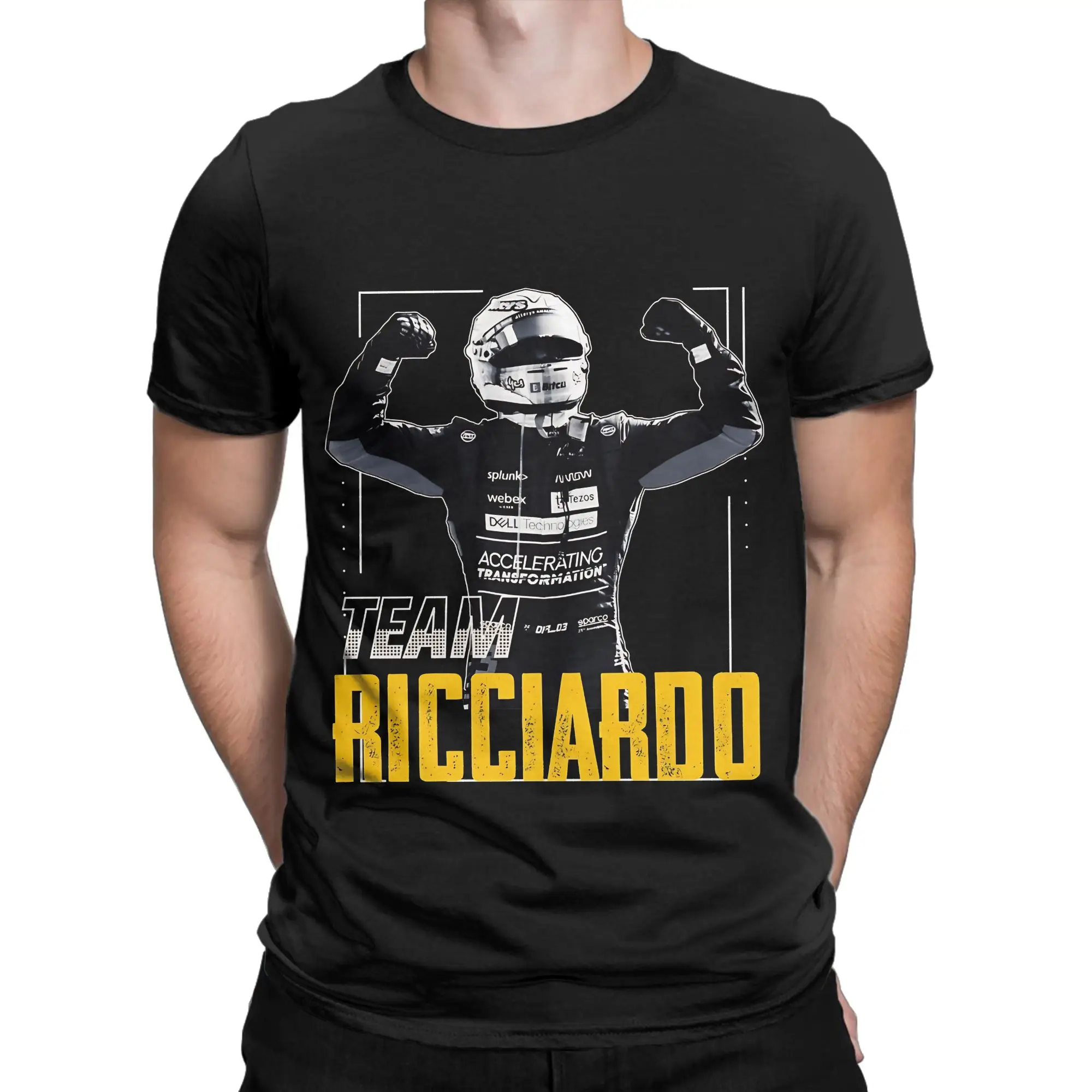 Ricciardo Helmet Novelty 100% Cotton T-Shirt Daniel Ricciardo Tees Tops For Men