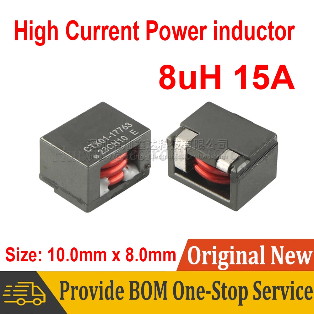 

2PCS SMD CTX01-17763-R Surface Mount Molded Power Inductor Molding Choke 8uH 15A High Current Shield Inductance