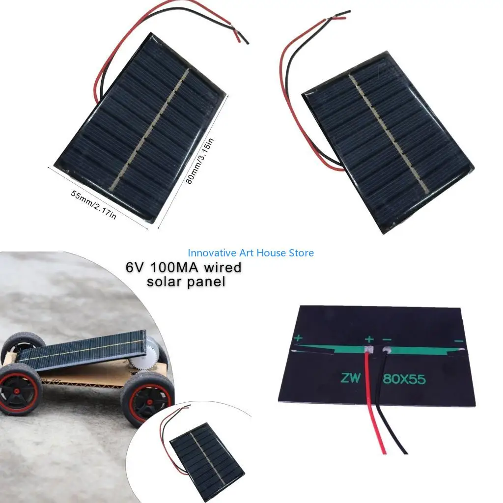 E1PC Solar Panel 6V Polysilicon Module Easy to Carry for DIY & Educational Use