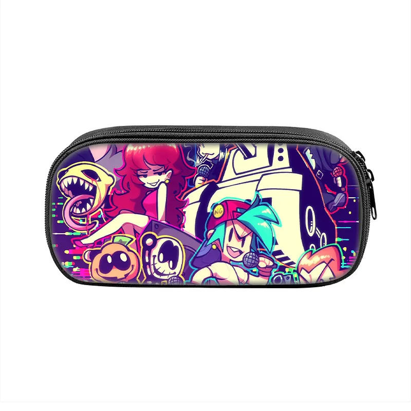 حقيبة صندوق أقلام الرسوم المتحركة Frida Nigh Funkin للطلاب ذات سعة كبيرة ومستلزمات مدرسية بسحاب