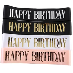 Satin Shoulder Strap Hot Gold Letter Print HAPPY BIRTHDAY Shoulder Strap Ceremonial Strap Fashion Birthday Party Belt Ribbon
