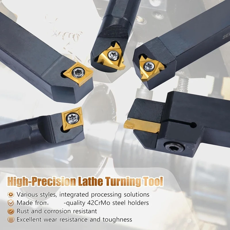 HLZS-Indexable Lathe Turning Tool For Turning Boring Grooving Cutting Threading Carbide Turning Tool