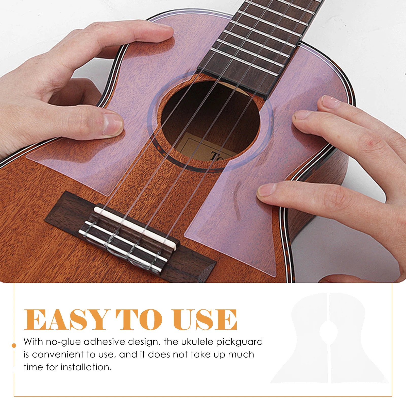 

Clear Anti Scratch Ukulele Pickguard Board Protective Decal Sticker Guard for Guitar Non Stick Adhesive Smooth Design Easy