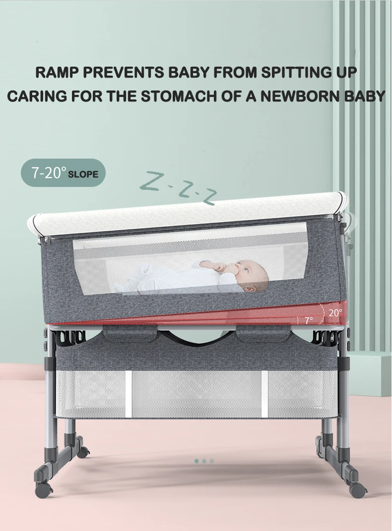 Twins portable removable crib foldable height adjustment stitching big bed baby cradle bed bb bed