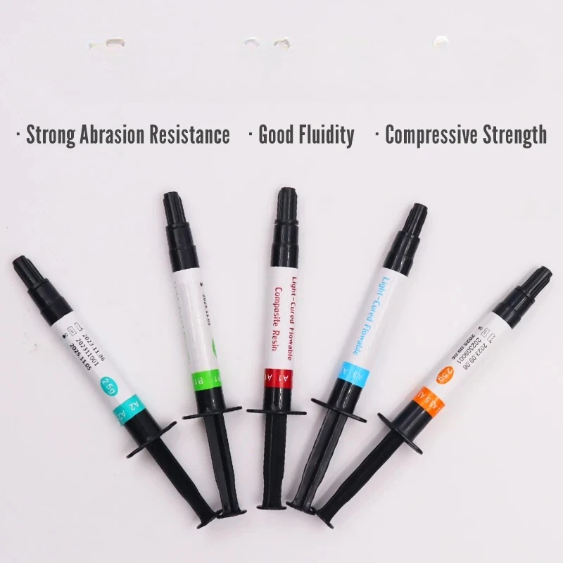 Dental Light-Curable Filling Materials Composite Resin 2.5g A1 A2 A3 A3.5 B1 Oral Flowable Light Curing Dentist