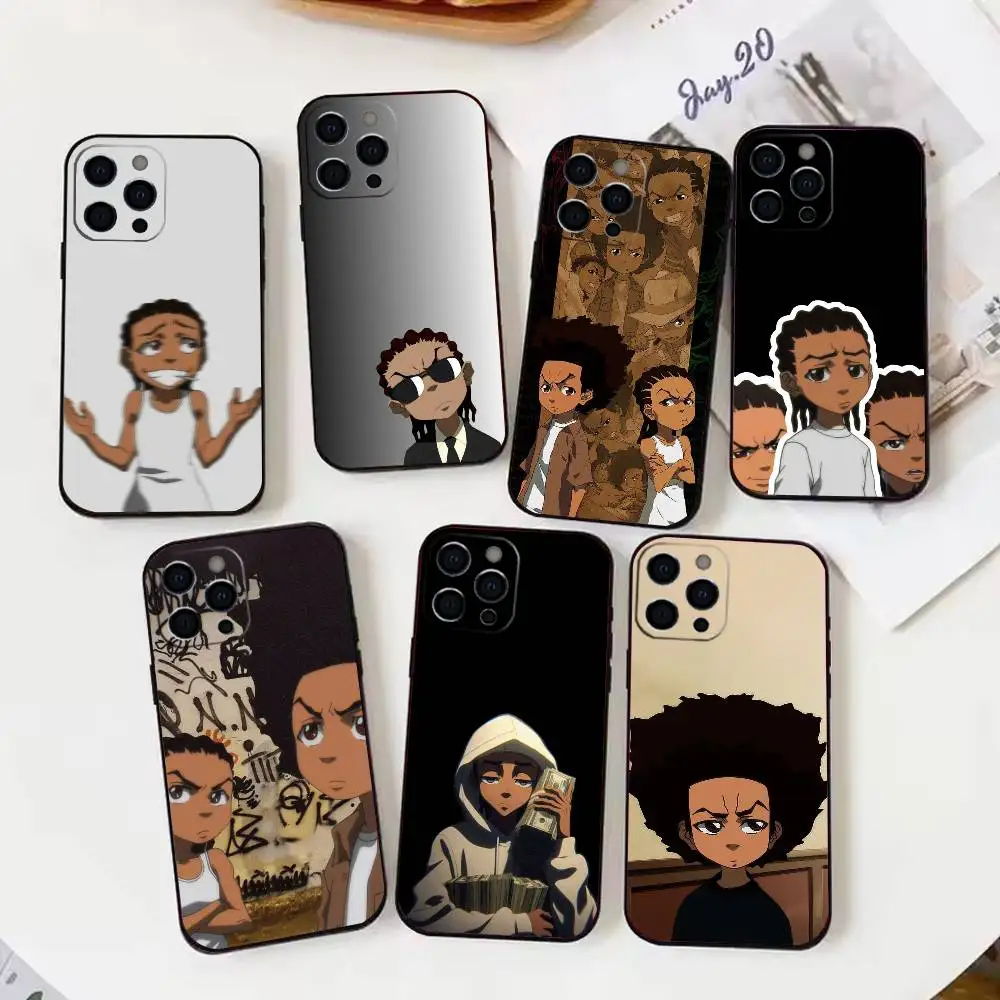 

Cool T-The Boondocks Phone Case For iPhone 17,16,15,14,13,12,11 X XR Plus,Soft Silicone Black Cover