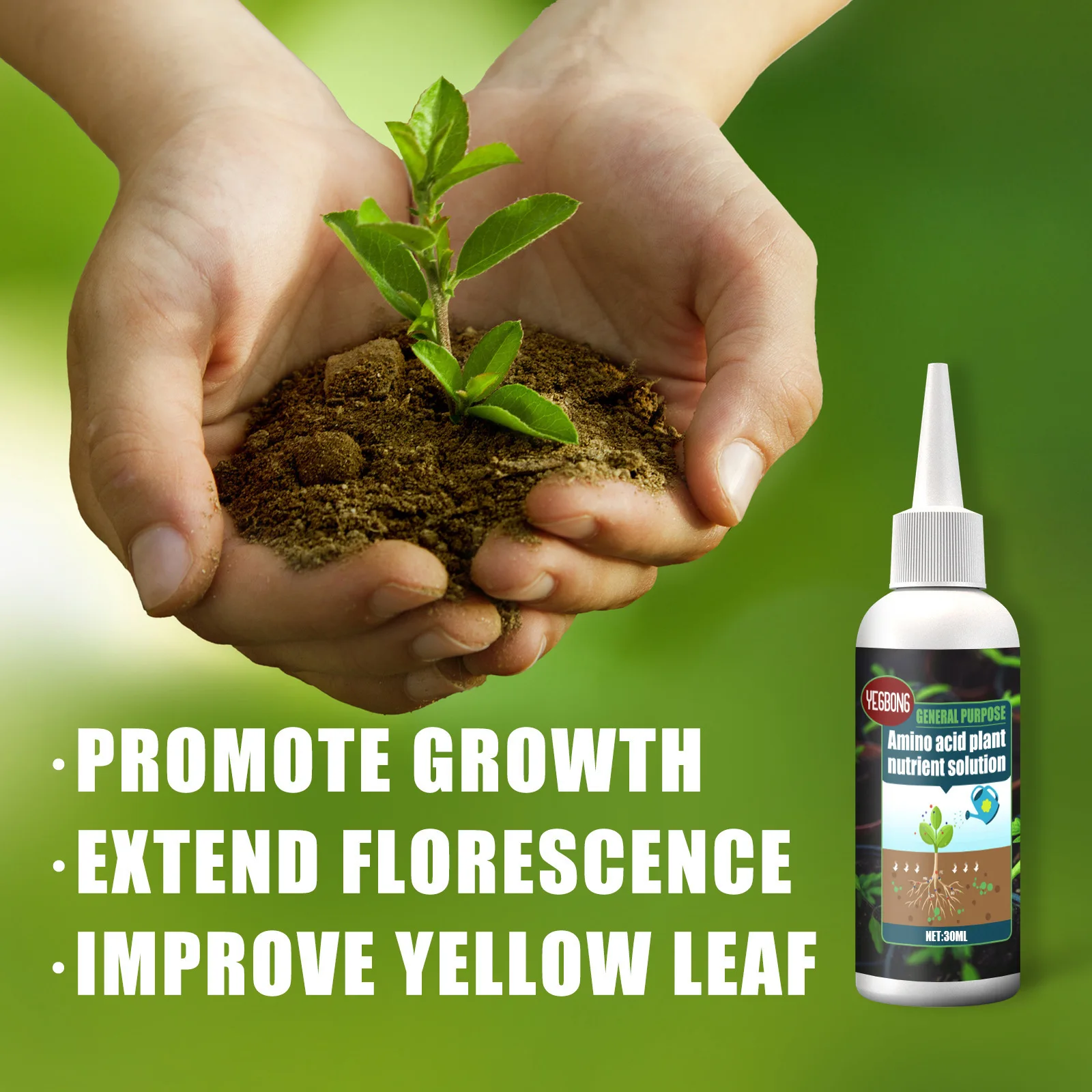 Yegbong Amino Acid Plant Nutrient Solution Organic Foliar Fertilizer Concentrate Trace Elements Root Growth Germination Boost