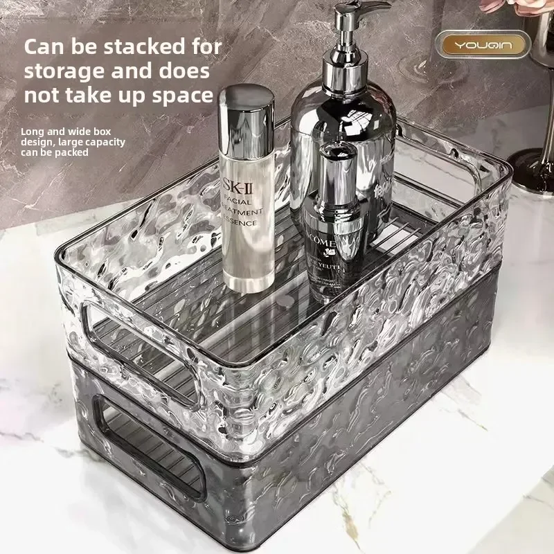 

Настольный органайзер-корзина для хранения косметики и украшений 2026: прозрачный, многофункциональный, утолщенный, класса люкс