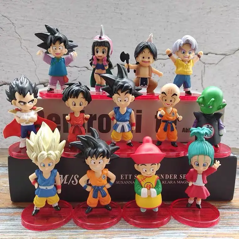 

21/18 Pcs/Set 7cm Dragon Ball Super Saiyan Figure Anime Periphery Goku Vegeta Trunks Goten Doll Bookshelf Ornaments Model Gifts
