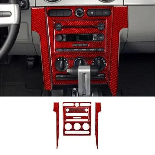 26 Piece For Ford Mustang 2005 2006 2007 2008 2009 Red Carbon Fiber Interior Full Protective Cover Decorative Decals