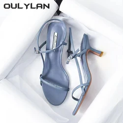 Oulylan Sandals Open Toe Simple Style Office Summer 2024 Women Narrow Band Sex High Heels Modern Footwear Lady Sandals