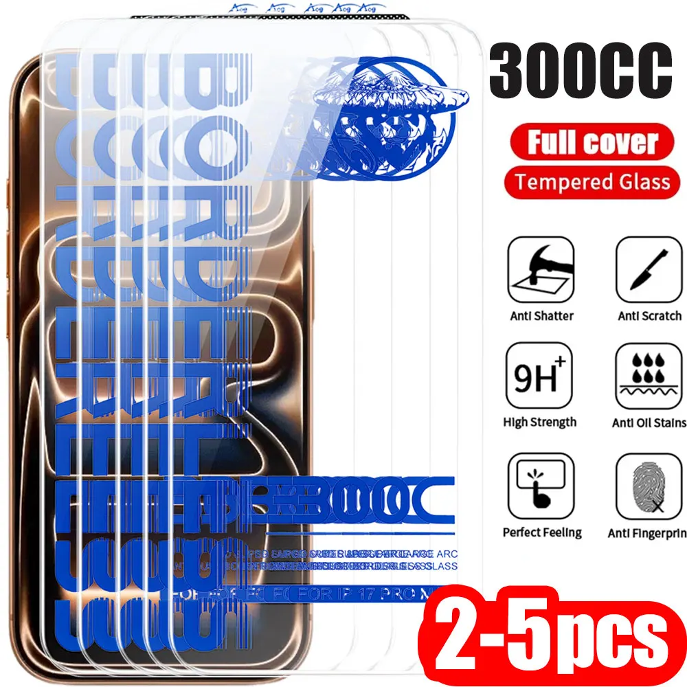 2-5PCS 300CC Screen Protector For Apple iPhone 18 17 Air 16 16e 15 14 13 12 11 Pro Max Plus XR Xs Full Cover Tempered Glass Film