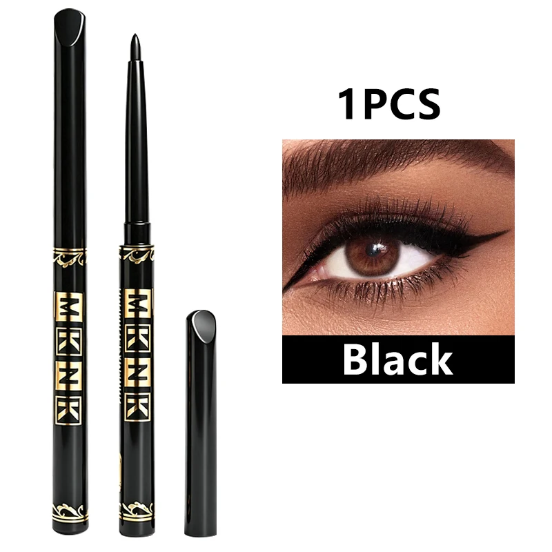 1/3/5/12 Stück Schwarz-Brauner Eyeliner-Stift, langanhaltend, wasserfest und schweißfest, matt, geschmeidig, Lidstrichstift, Make-up_voghion.com