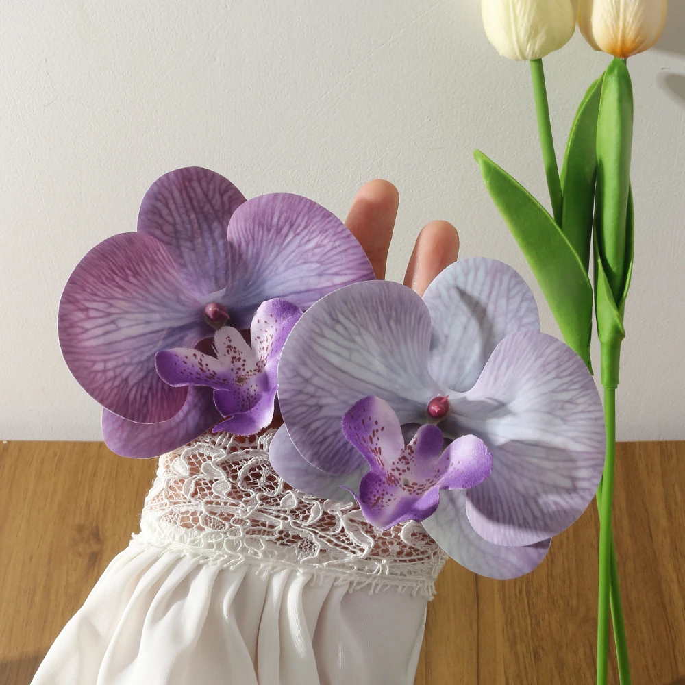 11Color Artificial Latex Phalaenopsis Butterfly Orchid Flowers Head DIY Wedding Garden Decorative Shooting Props Accessories