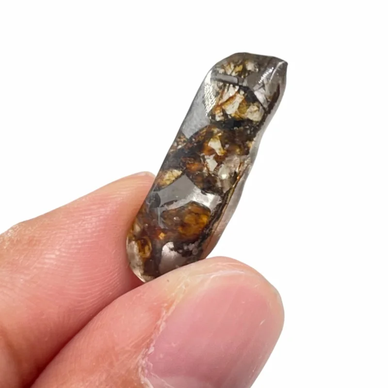 Seymchan Pallasite Meteorite Polished Freeform Specimen Natural Olivine Iron Meteorite Astronomy Collection -QC933