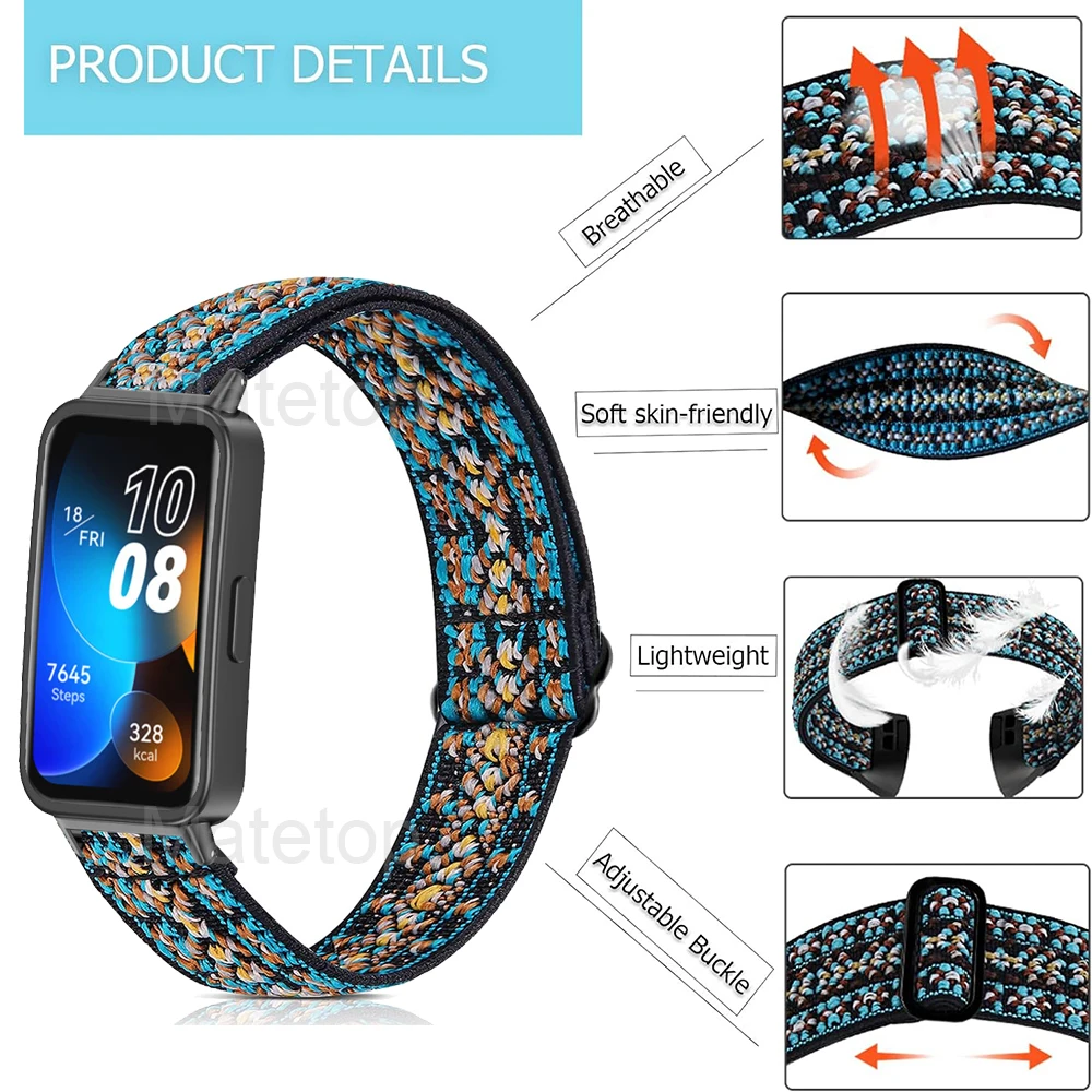 Nuovo cinturino in nylon elastico per Huawei Band 10 9 8 Sport donna uomo cinturino per orologio cinturino per Huawei Band 8 9 10 sostituzione