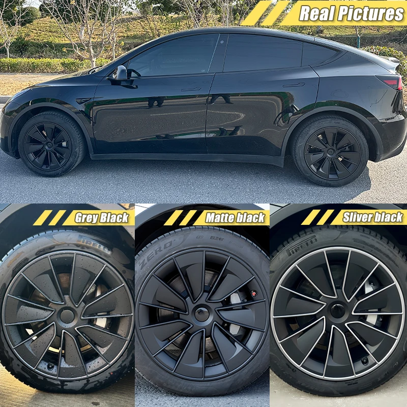 4PCS 19 Inch Hub Cap for Tesla Model Y Wheel Cover Replacement Performance Automobile Full Rim Auto Car Accessories 2018-2024