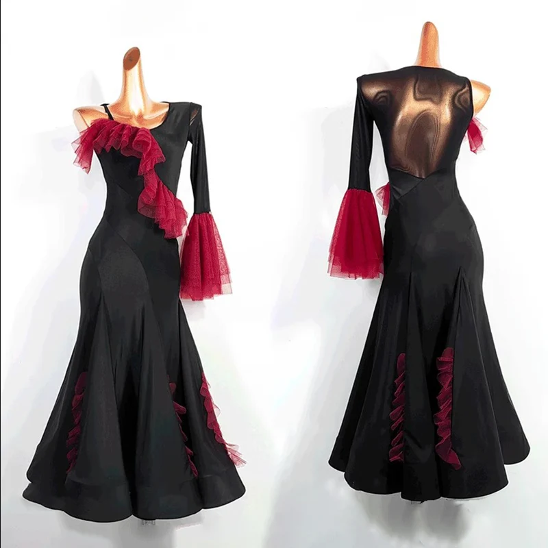 Elegant Modern Dance Clothes Ballroom Dance Competition Dresses For Women New Big Swing Standard  Waltz Practice Wear Costume