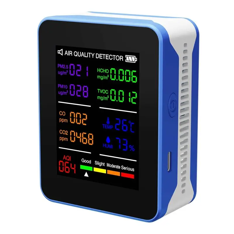 Y42A-Multifunctional Air Quality Meter Indoor HCHO TVOC Carbon Monoxide CO2 PM2.5 PM10 Temperature And Humidity Detector