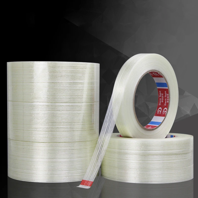 25/50 meters Grid Glass Fiber Tape Super Strong Single Side Wear-Resistant Strapping Packaging Fixed Bundled Adhesive Tape