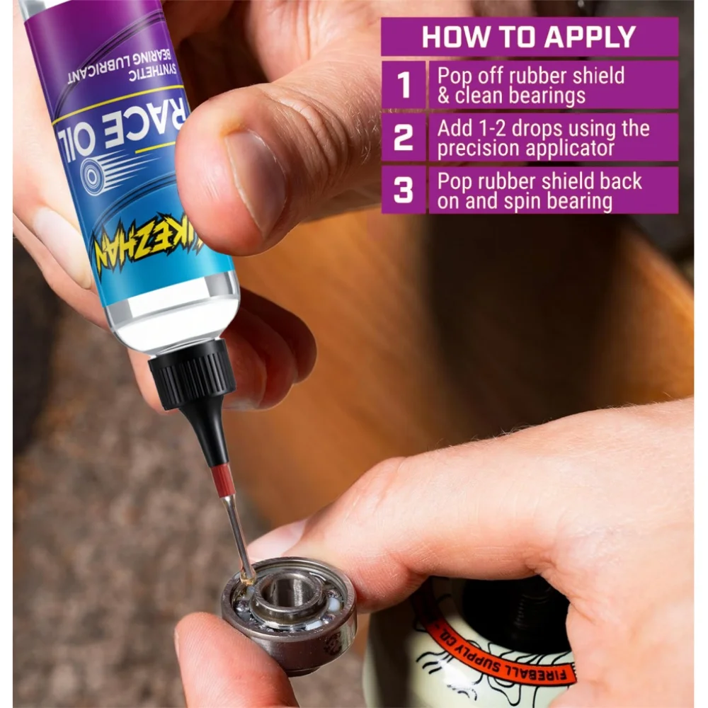 High-Speed Bearing Lube for Skateboards - Reduces Friction for Maximum Speed & Longer Spins. For Longboards, Scooters & Skates