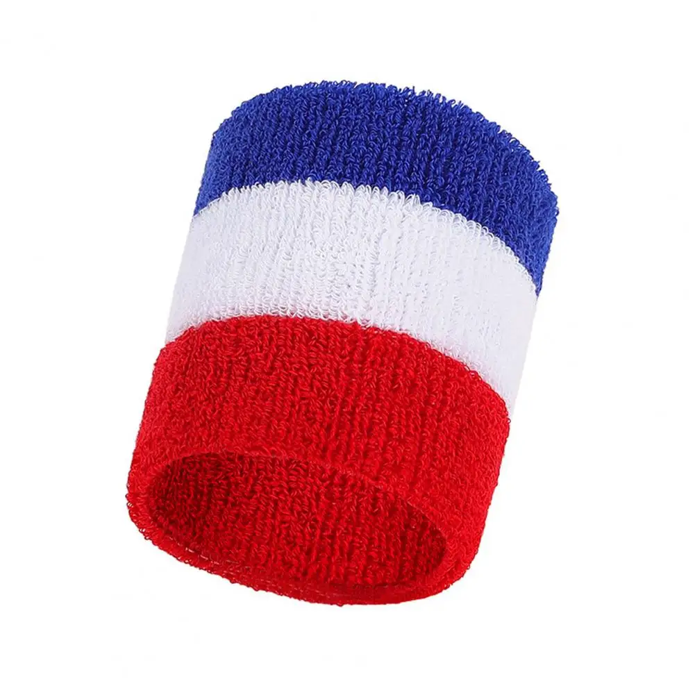 Stretchable Wristband Rainbow Striped Sports Wristbands Breathable Elastic Sweatbands Terry Cloth Wrist Support for Men Women