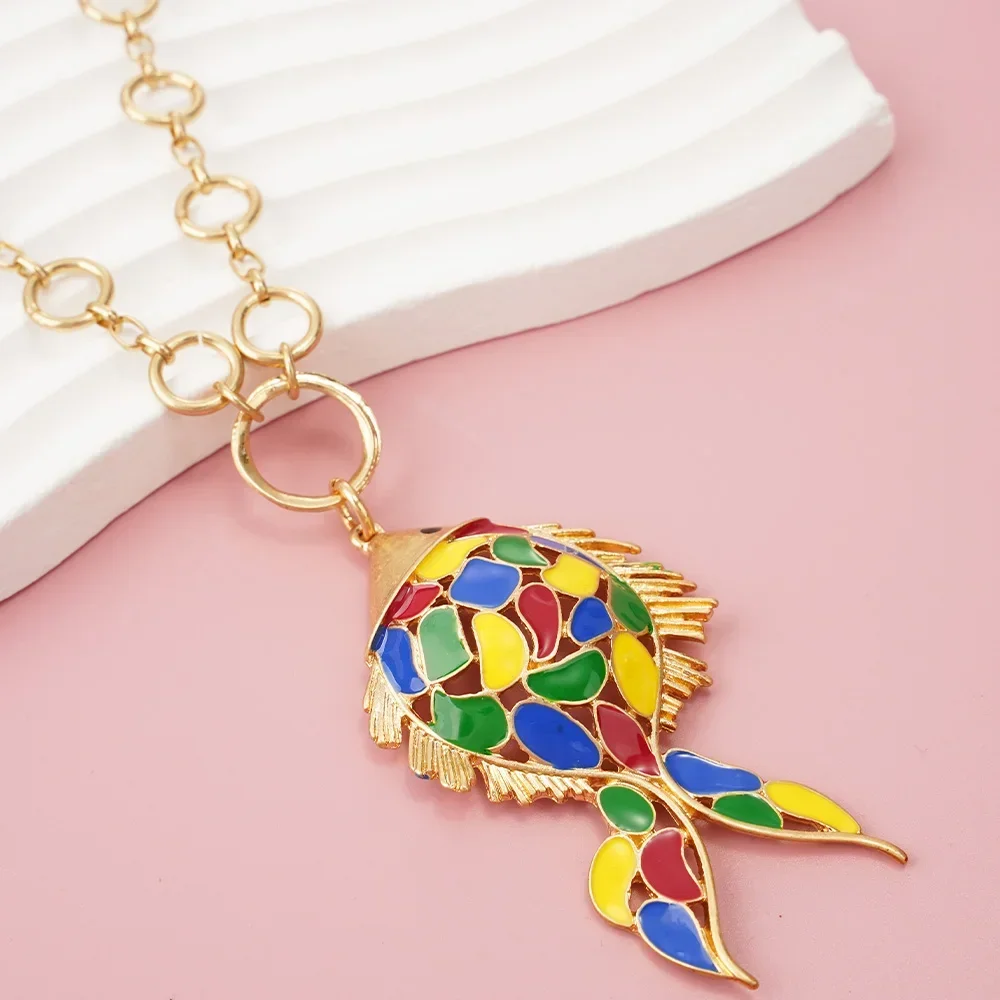 

Necklace Fish pendant Aesthetics Jewelry Birthday Present Stainless Steel Charm Chain Beautiful accessories