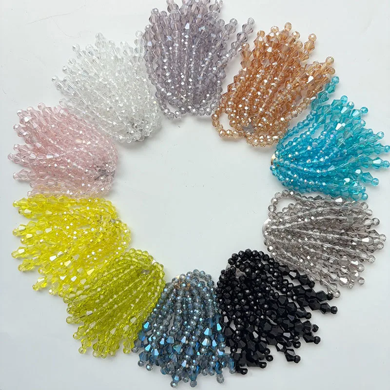 Handmade beaded crystal tassel flower earrings, hair accessories, clothing patches, garment accessories, fabric patches