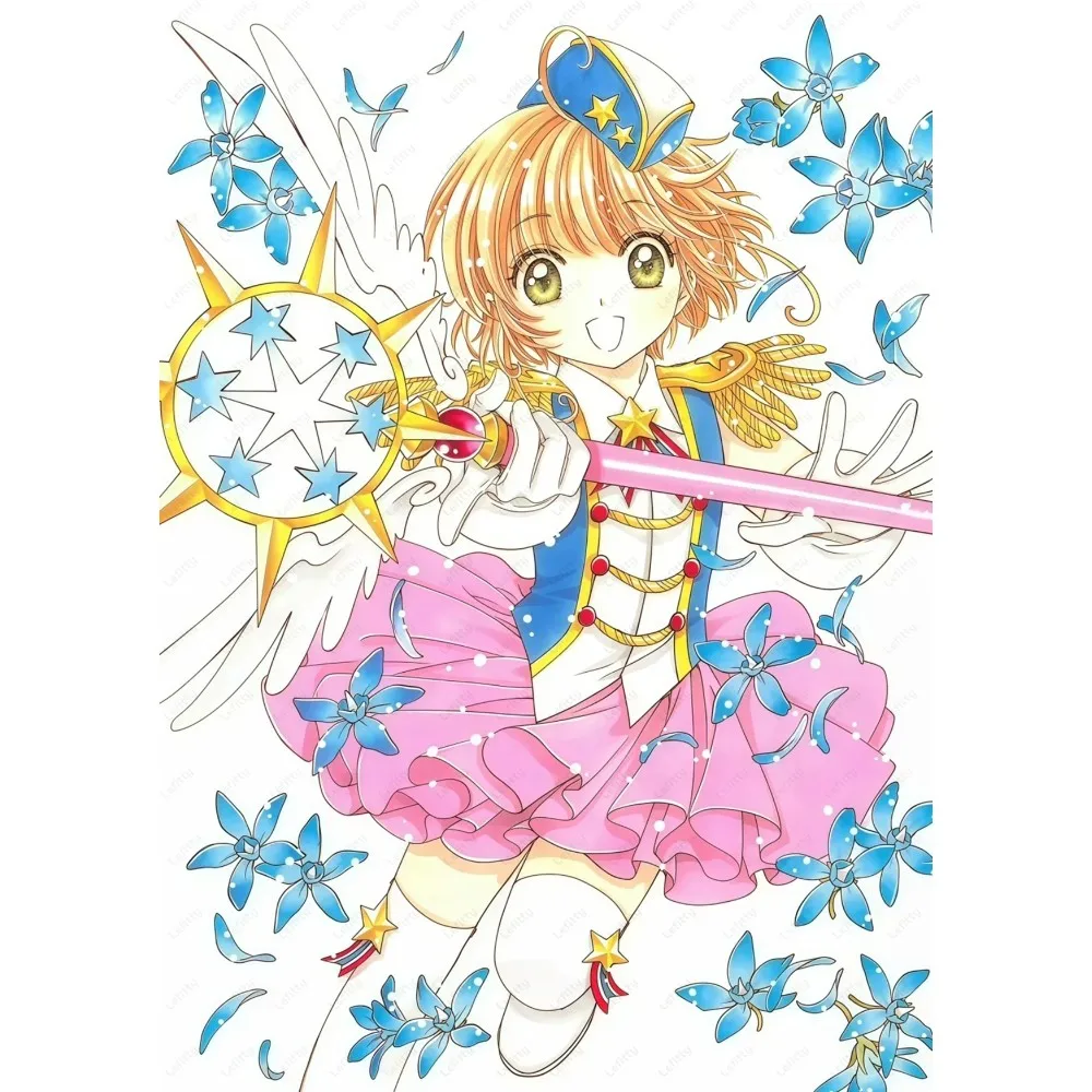 C-Card CaptorS S-Sakura Kawaii Pink Girl Poster Sticky Wall Art Printing Wasserdicht Home Living Bed Room Bar Ästhetisches Dekor – Detail 8