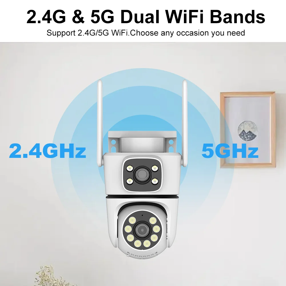 Tuya 9MP HD Wifi PTZ Cam Color Night Vision Function AI Auto Tracking Security Protection IP Cam CCTV Audio Video Surveillance