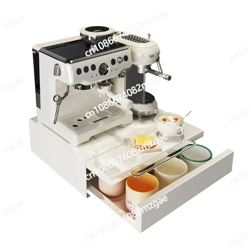 Coffee storage display stand, coffee machine appliance storage drawer type raised base