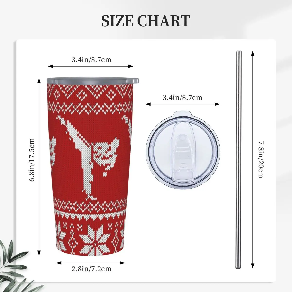 Karate Ugly Christmas Sweater Stainless Steel Tumbler Vacuum Insulated Mug Thermal Cold Cup Straw With Lid 20oz
