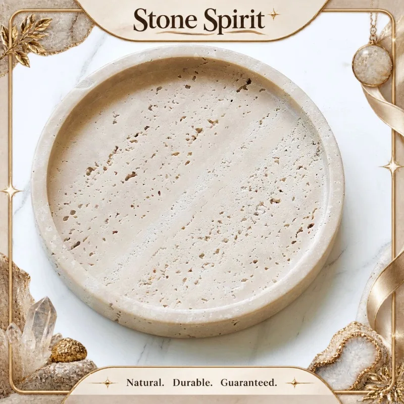 【Natural】Natural cave stone monolithic tray home marble storage and organization tray stone tray