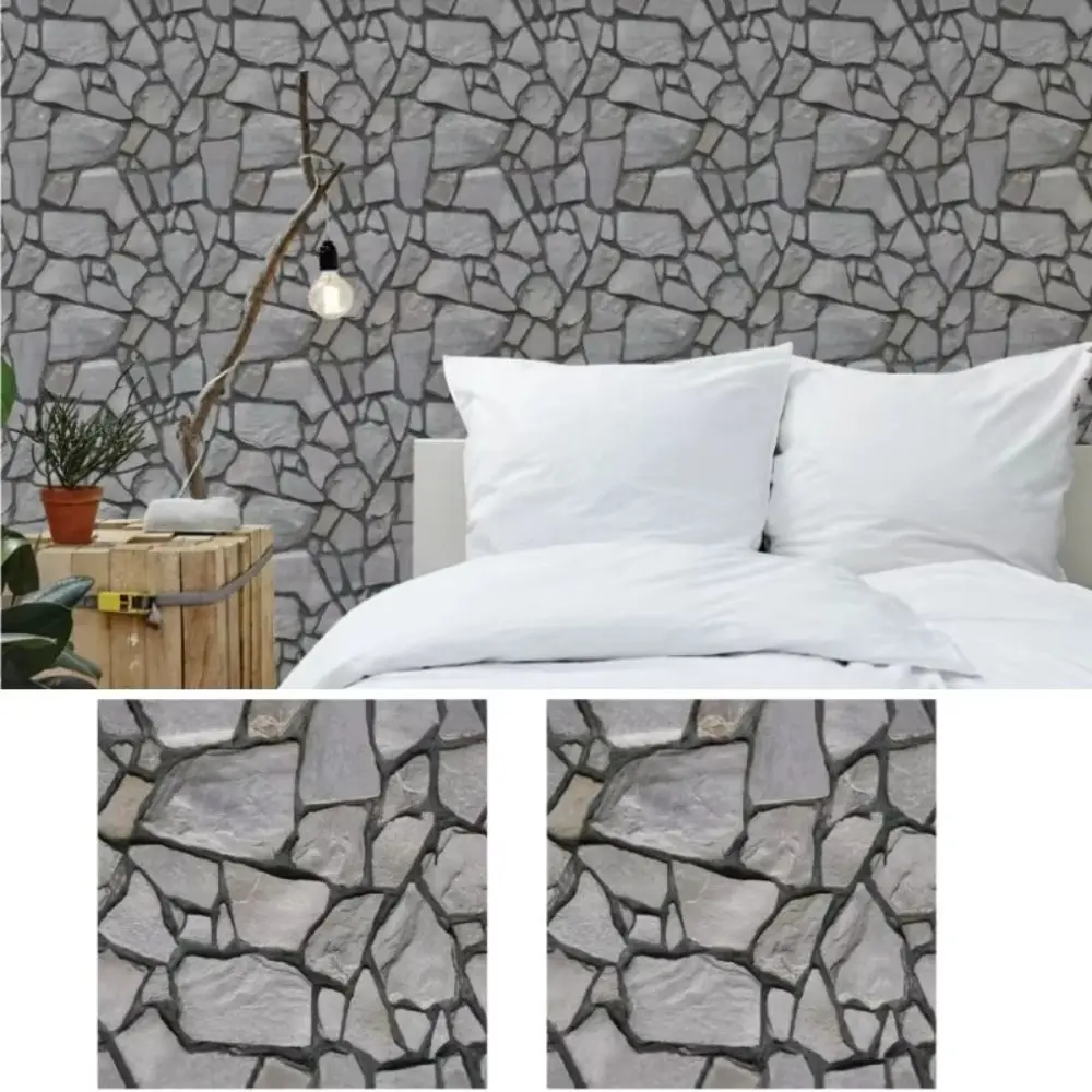 Waterproof 3D Imitation Brick Wall Stickers Lightweight PVC Vintage Brick Pattern Self-Adhesive 3D Wall Panel 30cmX30cm