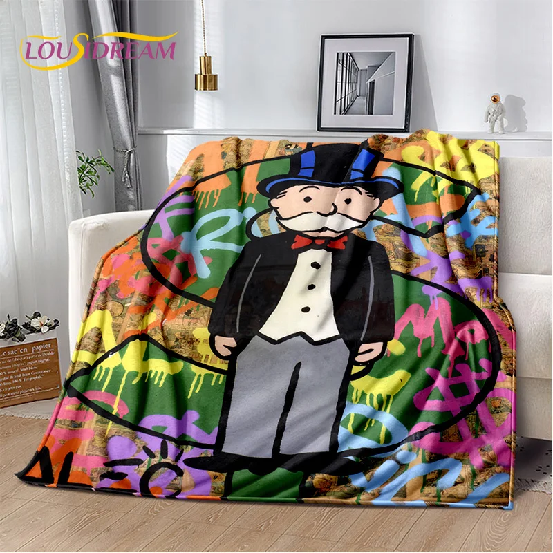 Games Dollar Monopoly Cartoon Money Soft Blankets,Keep Warm Throw Blanket Comfortable Blanket for Picnic Beds Sofa Home Bedroom