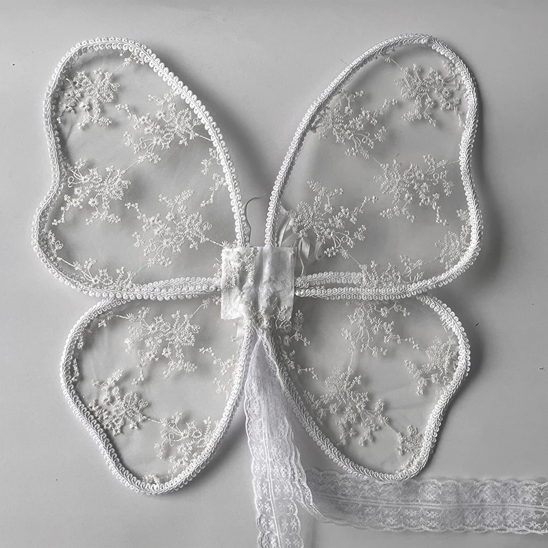 Kids Princess Fairy Tale Props Butterfly Wing Girls Dress Up Lace Butterfly Angel Lace Wing For Children Photoshoots Performance 6