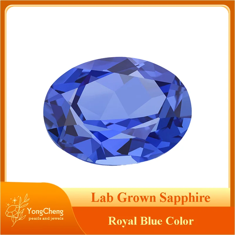 

Lab Grown Sapphire Oval Shape Royal Blue Color Quality Pendant Gemstones for Charms Jewelry Making Selectable AGL Certificate