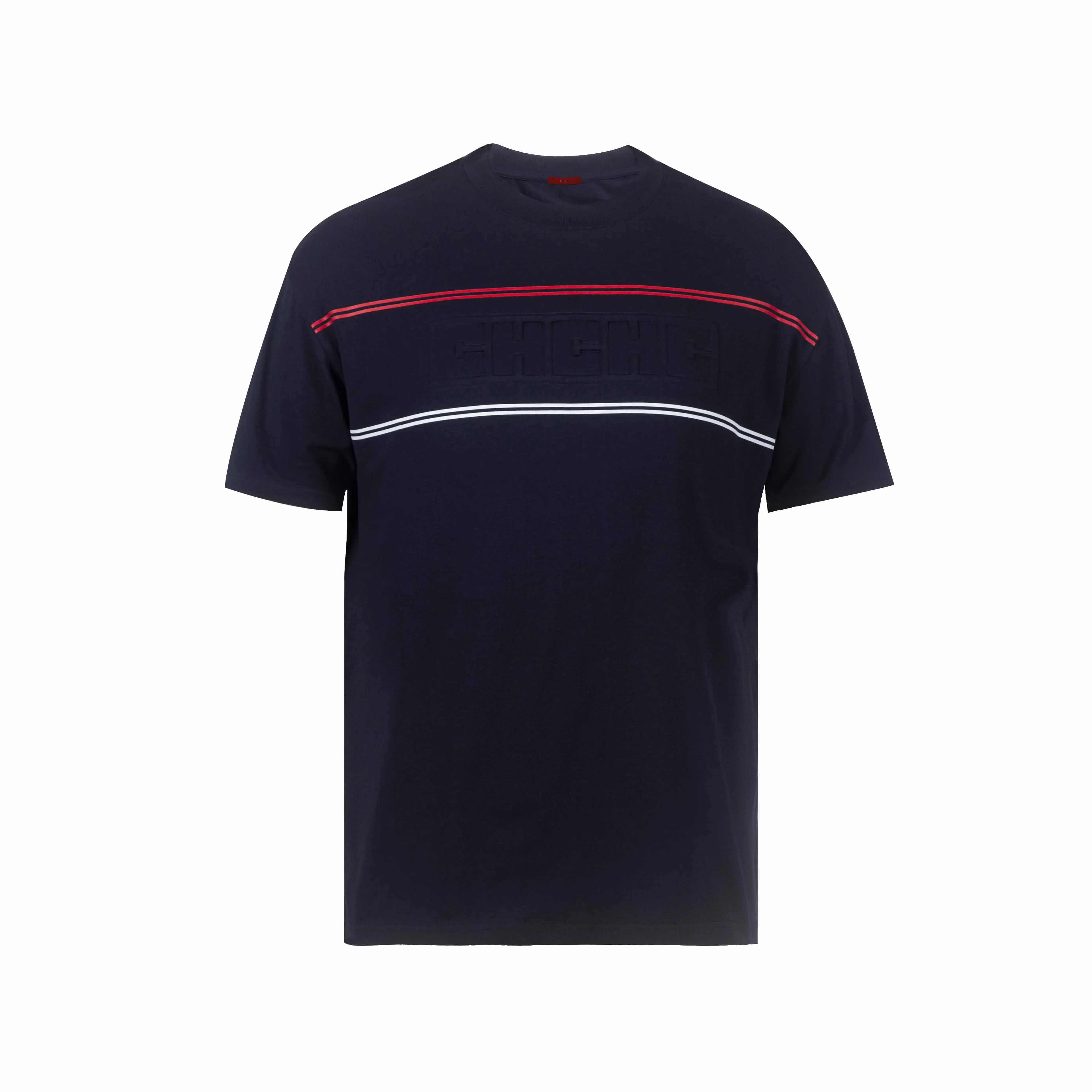 CHCH Summer Men T Shirt O Neck Short Sleeved Tops Stripe 3D Pattern Casual Men Tees 2025 New Fashion Men T Shirts