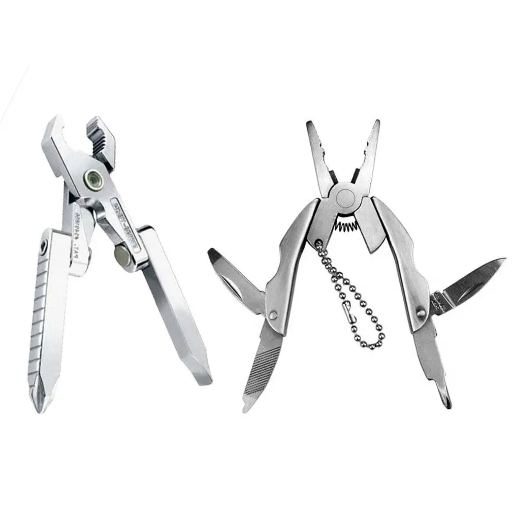 Outdoor Multitool Stainless Steel Pliers Portable Knife Keychain Screwdriver Mini Pocket Folding Pliers Camping Multi Tools