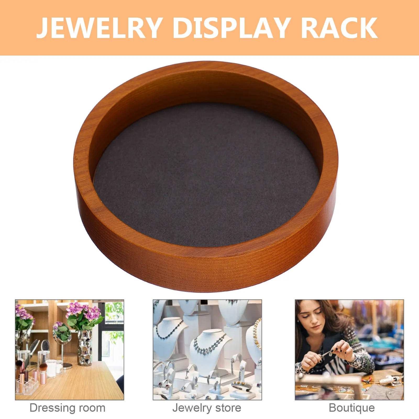 Wooden Jewelry Display Rack Round Shape Bracelet Ring St Home Store ganizer Solid Wood Creative Design Jewelry Packaging Display