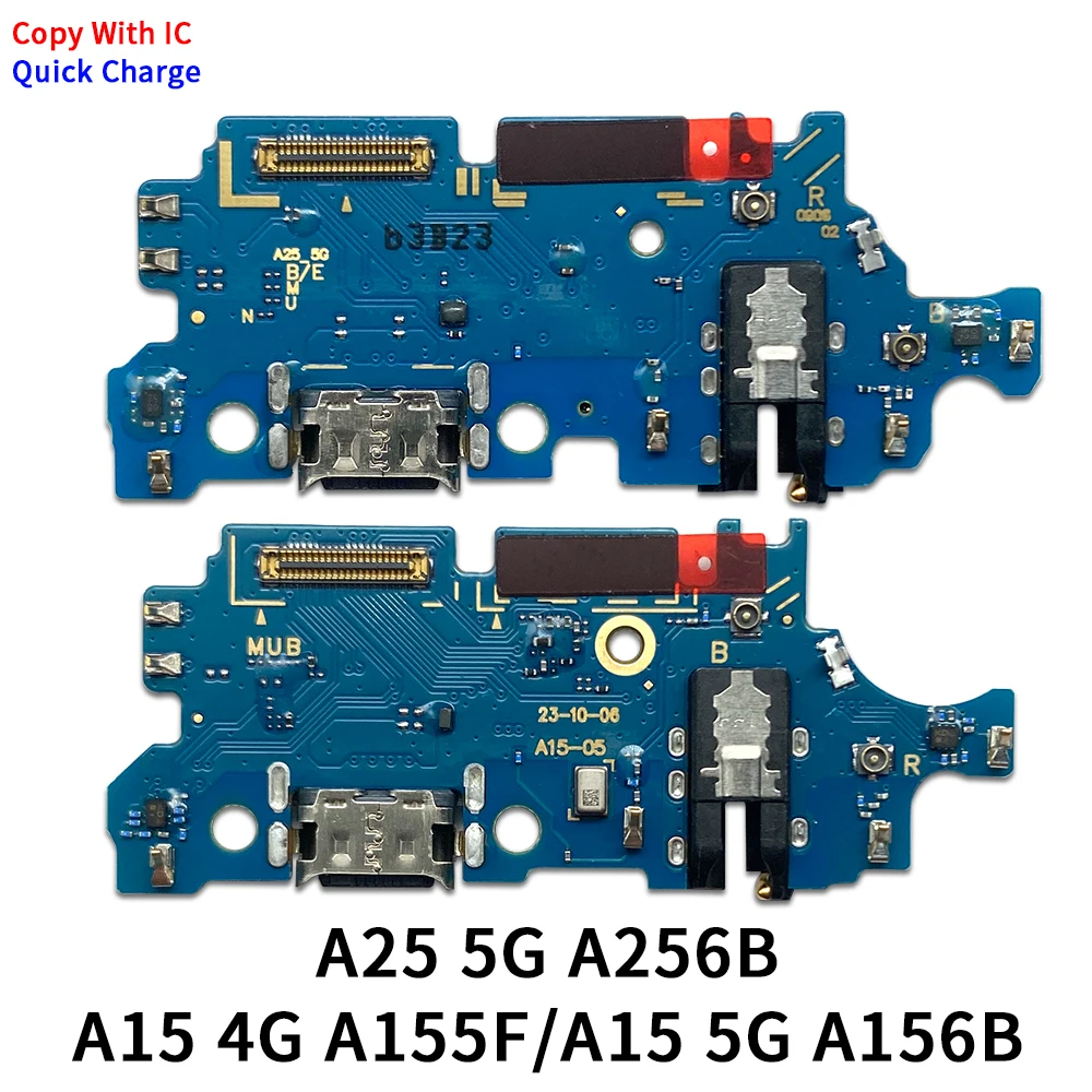 USB Charging Port Mic Microphone Dock Connector Board Flex Cable Repair Parts For Samsung A15 4G A155F A25 5G A256B A156B