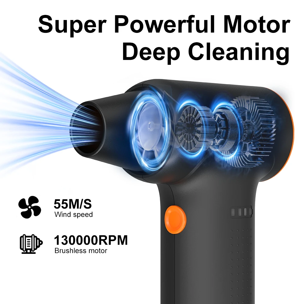 YIJY 130000 دورة في الدقيقة مروحة نفاثة Turbofan عالية الطاقة يده مروحة نفاثة فرش السيارات متغير السرعة منفاخ الغبار تنظيف أداة منفضة الهواء
