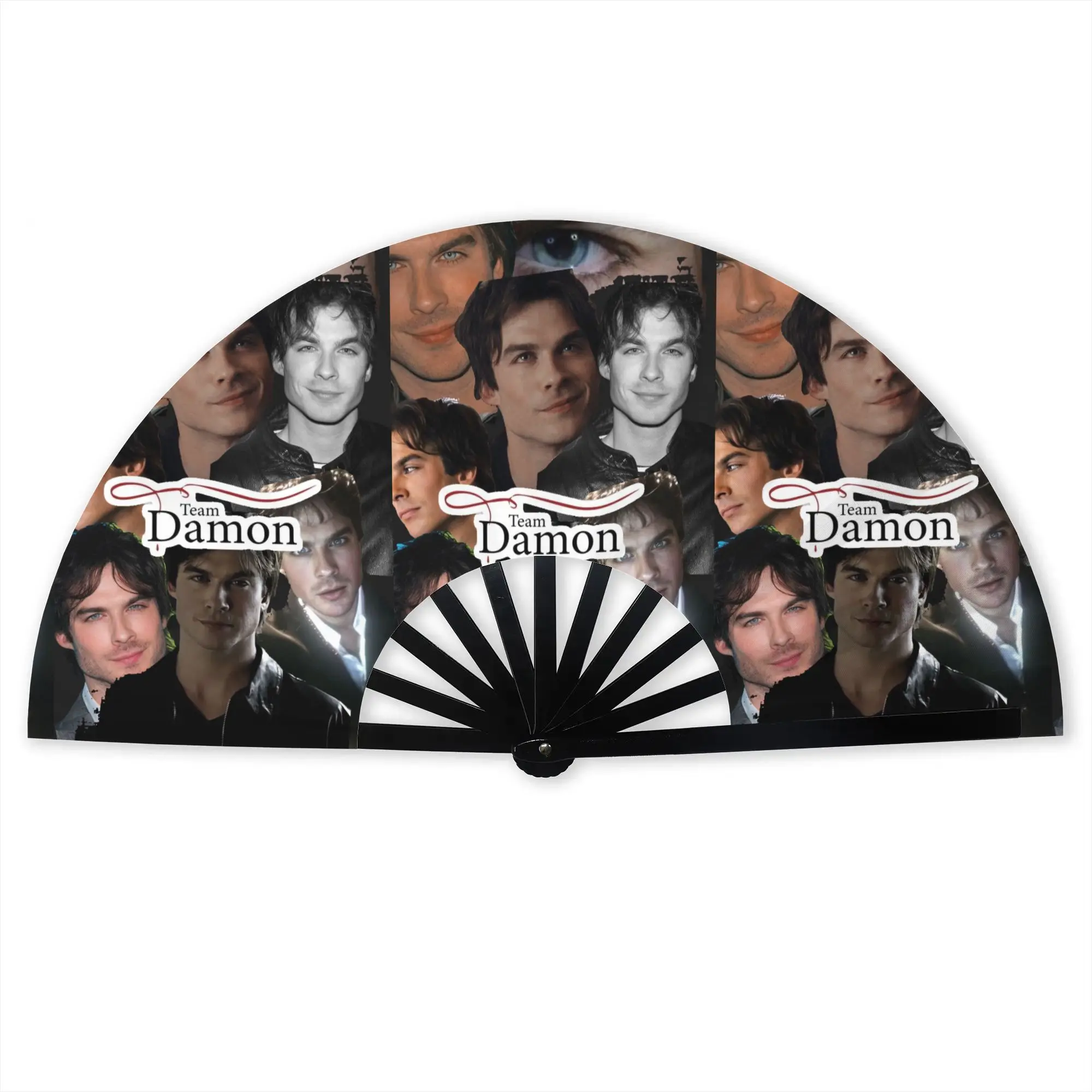 Custom The Vampire Diaries Promotional Gift Hand Fan Wedding Damon Salvatore Durable Folding Fans Creative Bulk Pack Fan